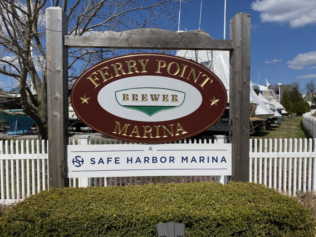 deck cleaning marina sign